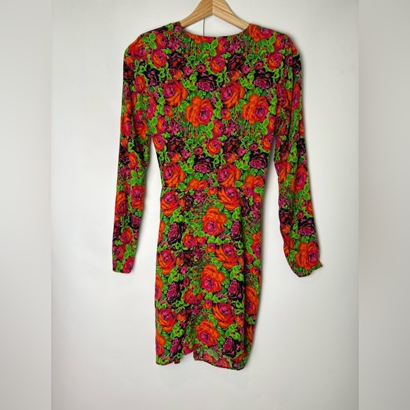 Zara SS2022 Floral Mini V-Neck Wrap Dress - Picture 5 of 8